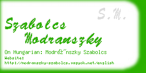 szabolcs modranszky business card